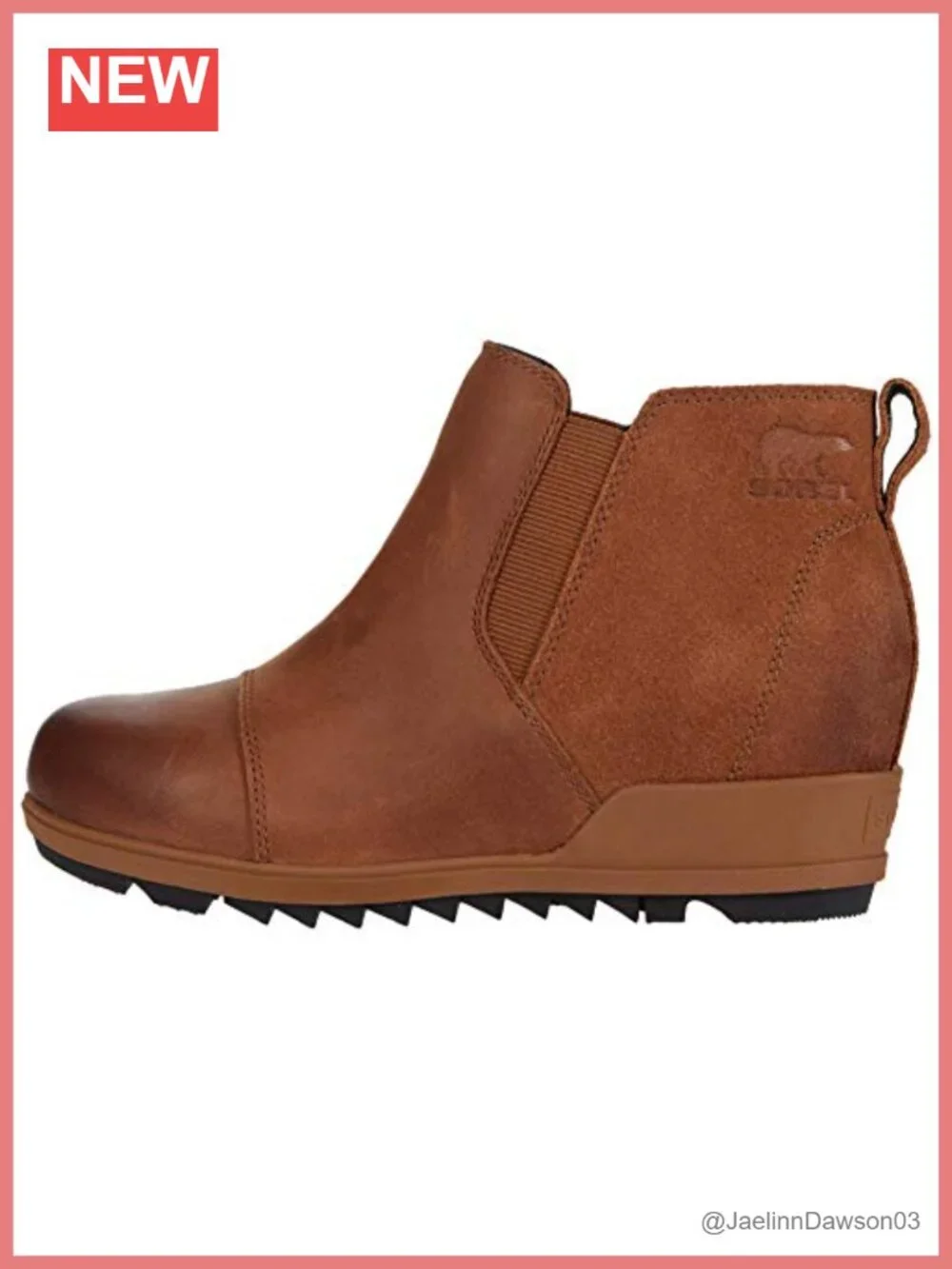 Women's Waterproof Leather & Suede Ankle Boot Wedge Slip-On